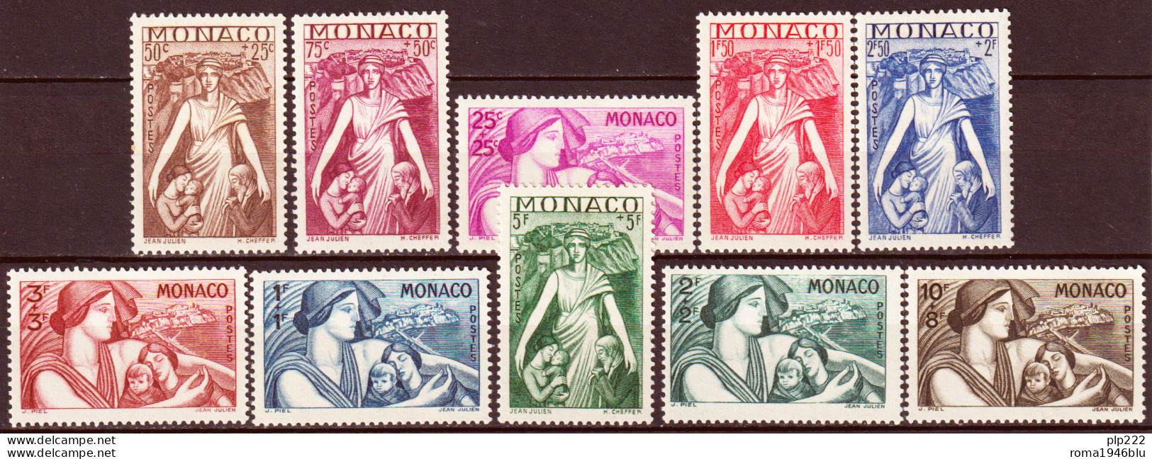 Monaco 1941 Unif.215/24 */MH VF - Unused Stamps