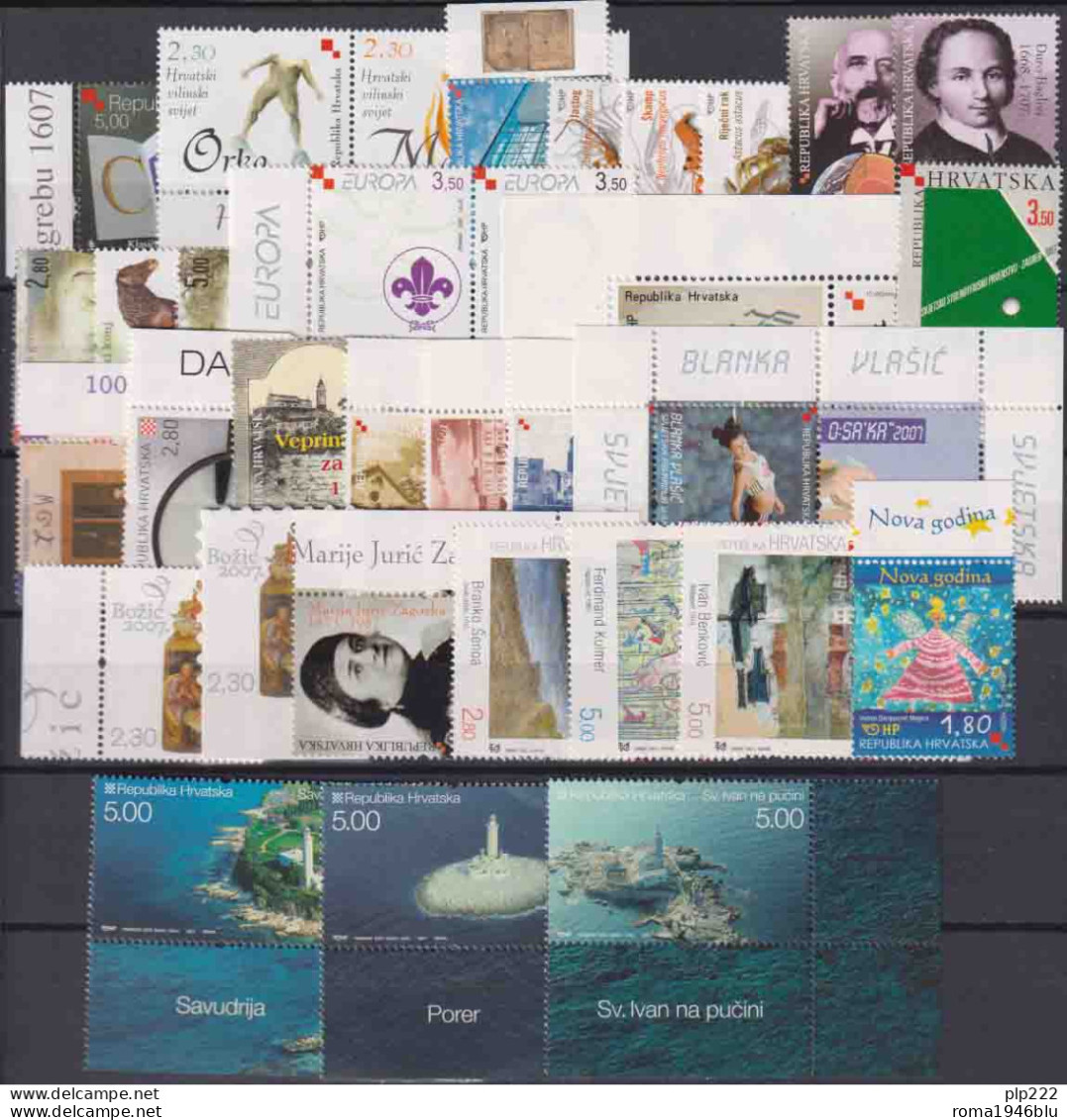 Croazia 2007 Annata Quasi Completa / Almost Complete Year Set **/MNH VF - Croatia