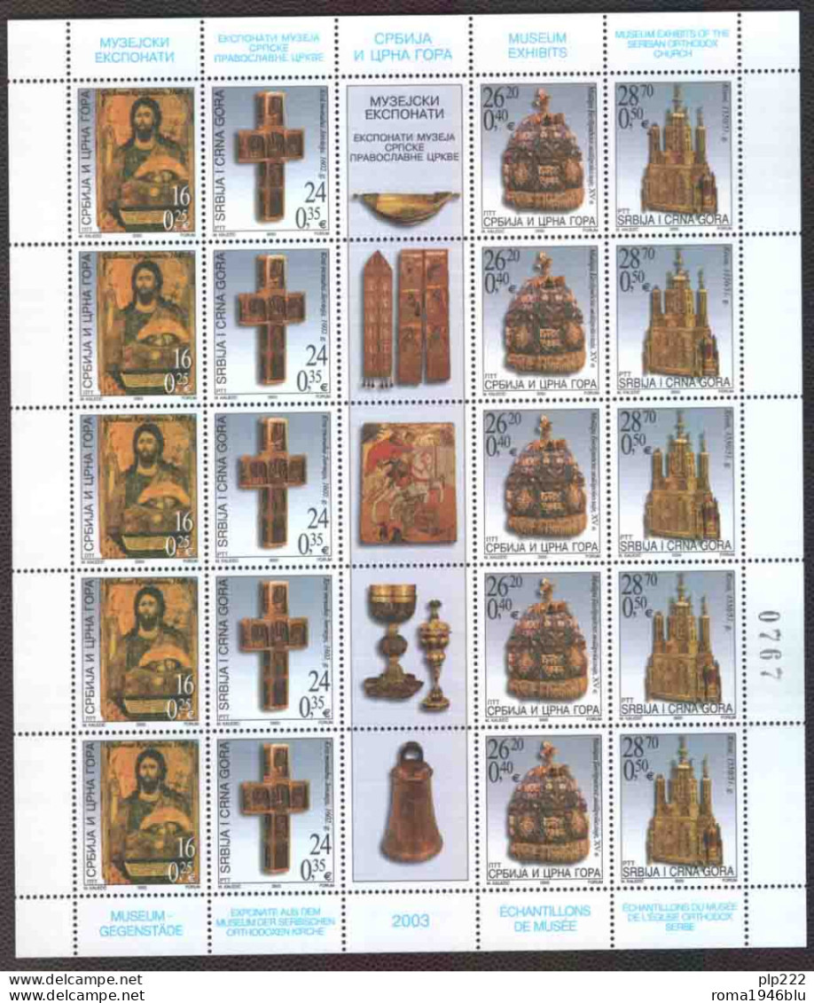 Jugoslavia 2003 Unif.3053/56 Minisheet Of 5 Strip **/MNH VF - Blocks & Kleinbögen