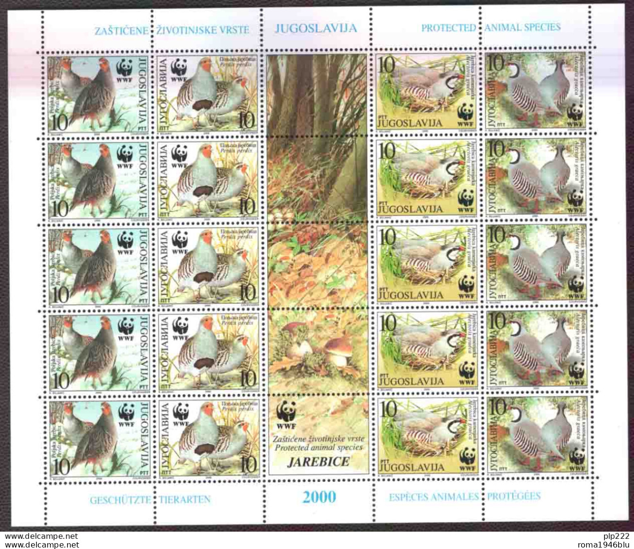 Jugoslavia 2000 Unif.2856/59 Minisheet Of 5 Strip **/MNH VF - Blocks & Sheetlets