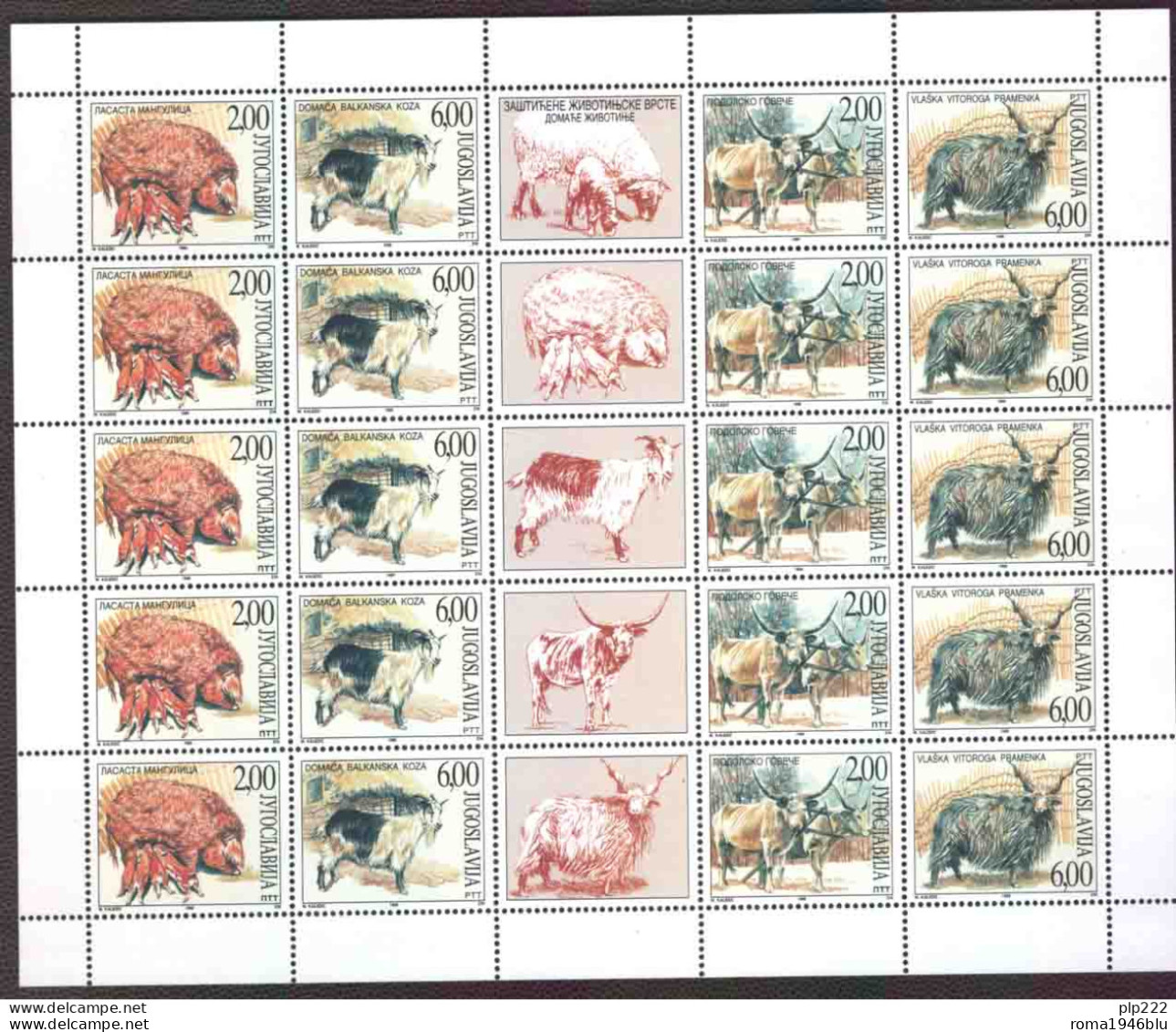 Jugoslavia 1999 Unif.2789/92 Minisheet Of 5 Strip **/MNH VF - Blocs-feuillets