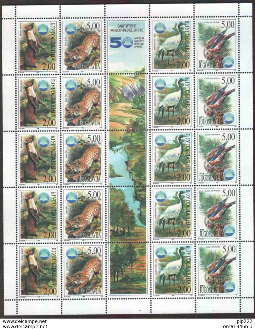 Jugoslavia 1998 Unif.2760/63 Minisheet Of 5 Strip **/MNH VF - Blocks & Kleinbögen