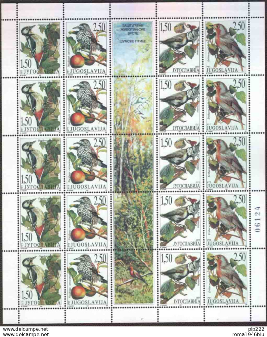 Jugoslavia 1997 Unif.2698/701 Minisheet Of 5 Strip **/MNH VF - Blokken & Velletjes