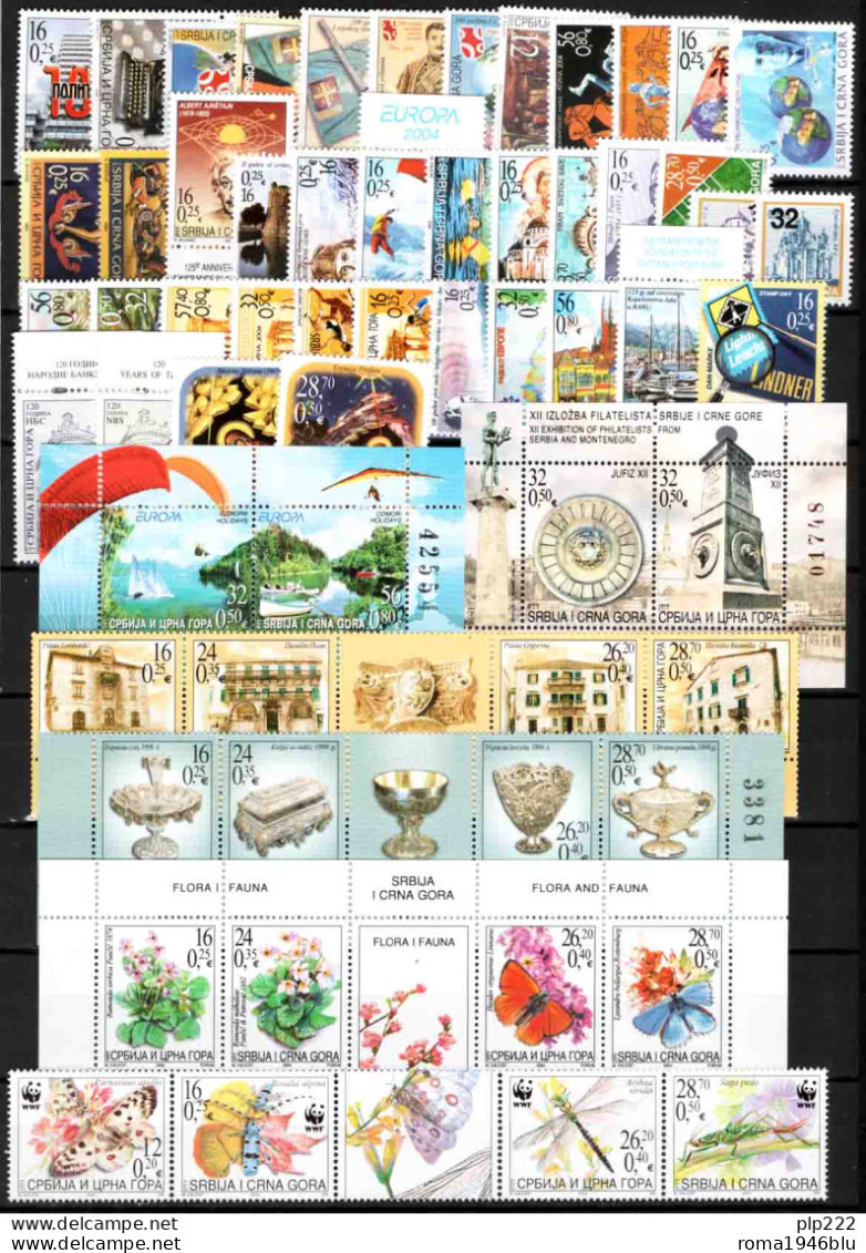 Jugoslavia Serbia Montenegro 2004 Annata Completa / Complete Year Set **/MNH VF/F - Full Years