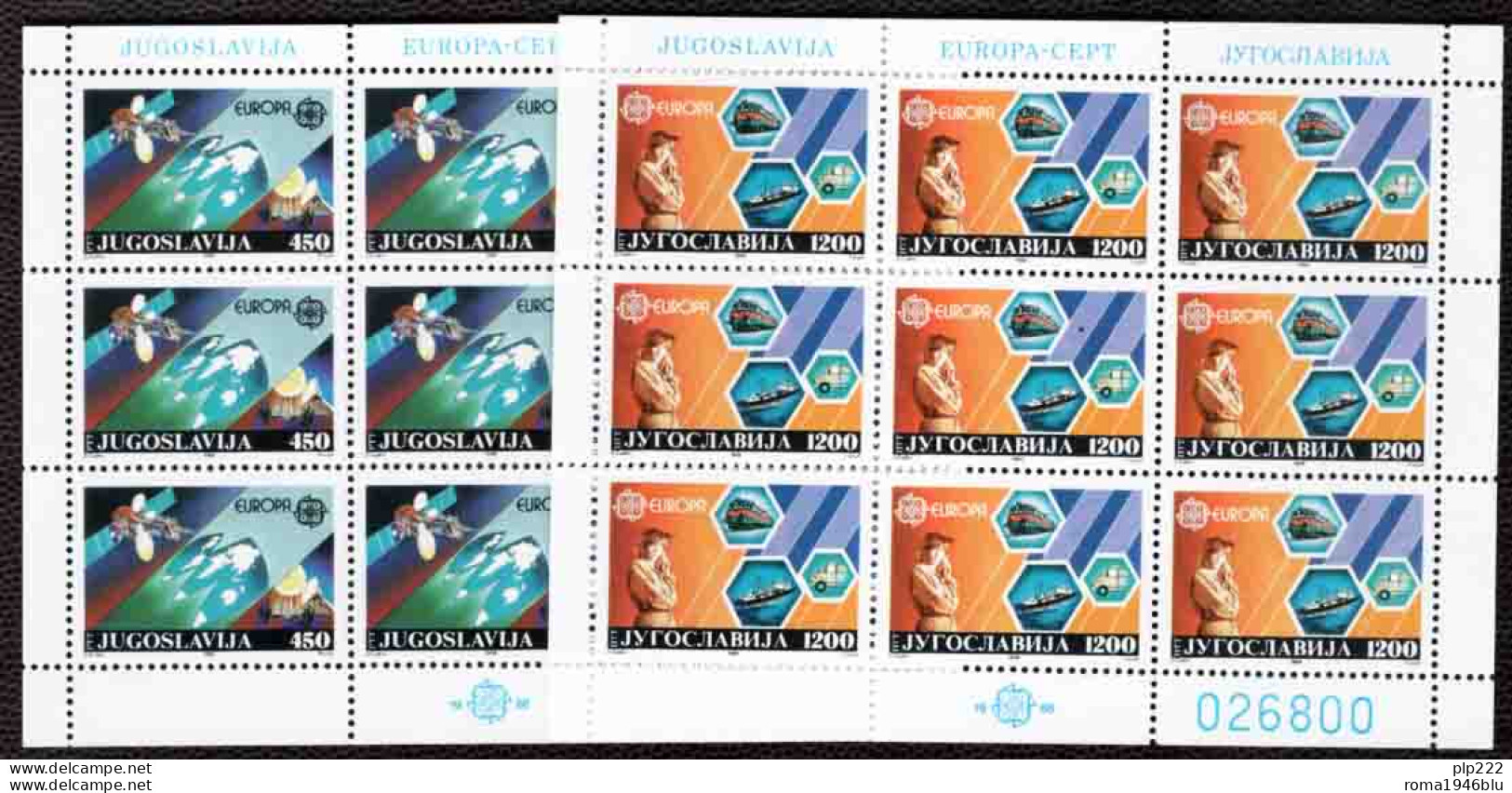 Jugoslavia 1988 Europa Unif.2162/63 Minisheet Of 9 **/MNH VF - Blokken & Velletjes