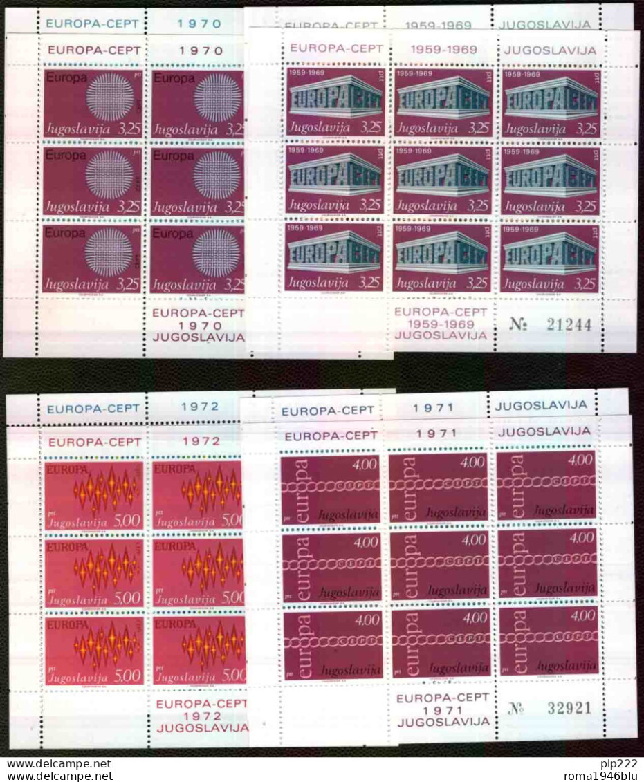 Jugoslavia 1969/1983 Europa 15 Minisheet Of 9 **/MNH VF - Blocks & Sheetlets