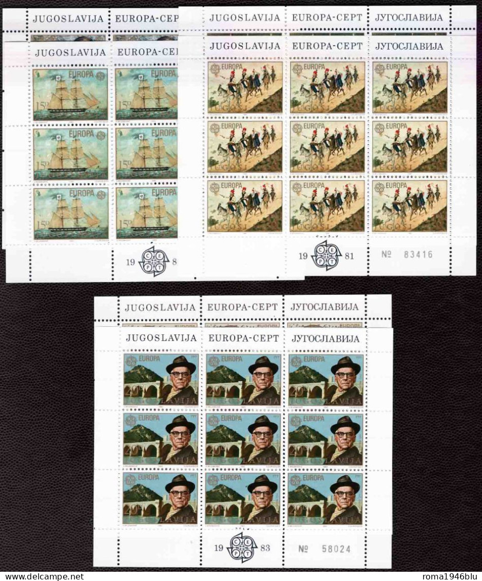 Jugoslavia 1969/1983 Europa 15 Minisheet Of 9 **/MNH VF - Blocks & Sheetlets