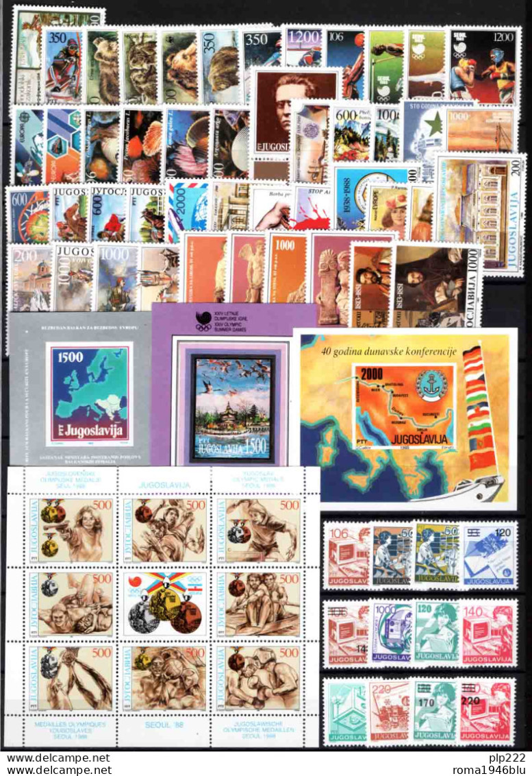 Jugoslavia 1988 Annata Completa / Complete Year Set **/MNH VF/F - Full Years