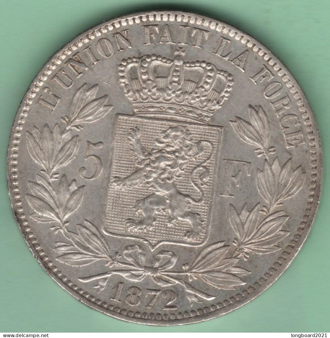 BELGIUM - 5 FRANCS 1872 - 5 Francs