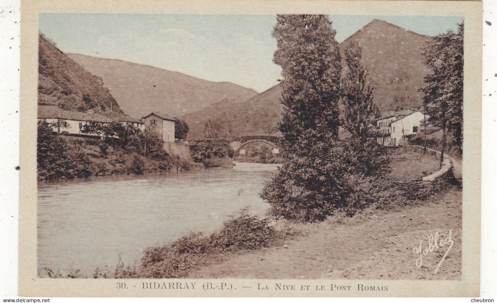 64. BIDARRAY . CPA COLORISEE. LA NIVE ET LE PONT ROMAIN. - Saint Palais