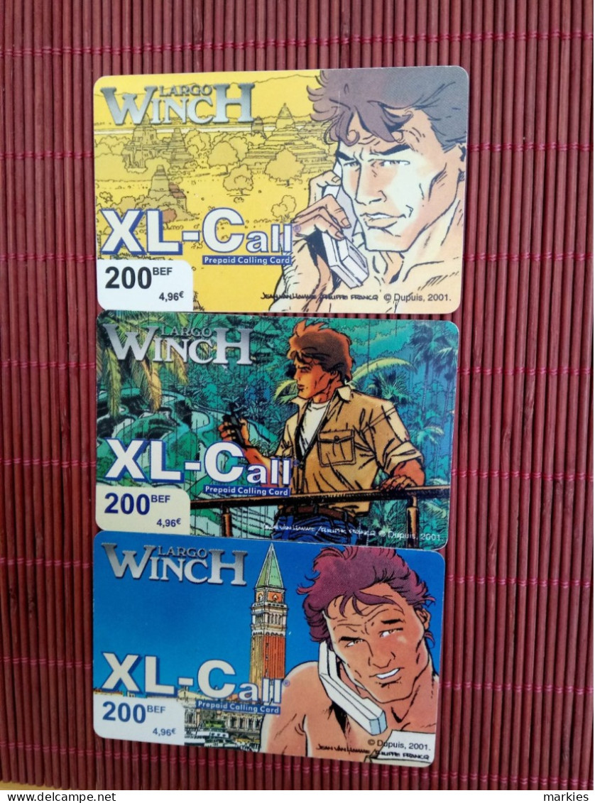 LARGO WINCH 3 PHONECARDS USED Rare - BD