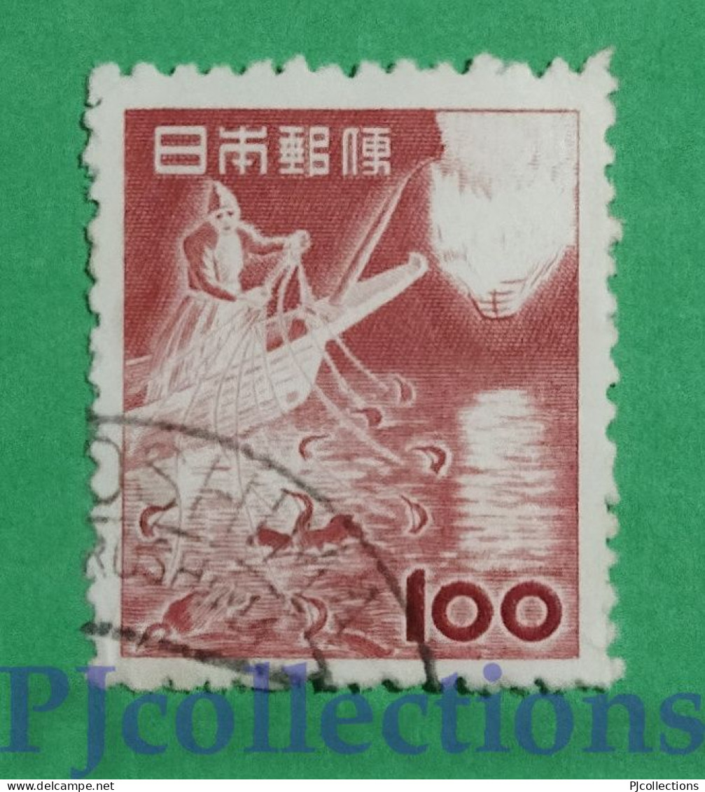S438 - GIAPPONE - JAPAN 1953 PESCATORE - FISHERMAN 100y USATO - USED - Used Stamps