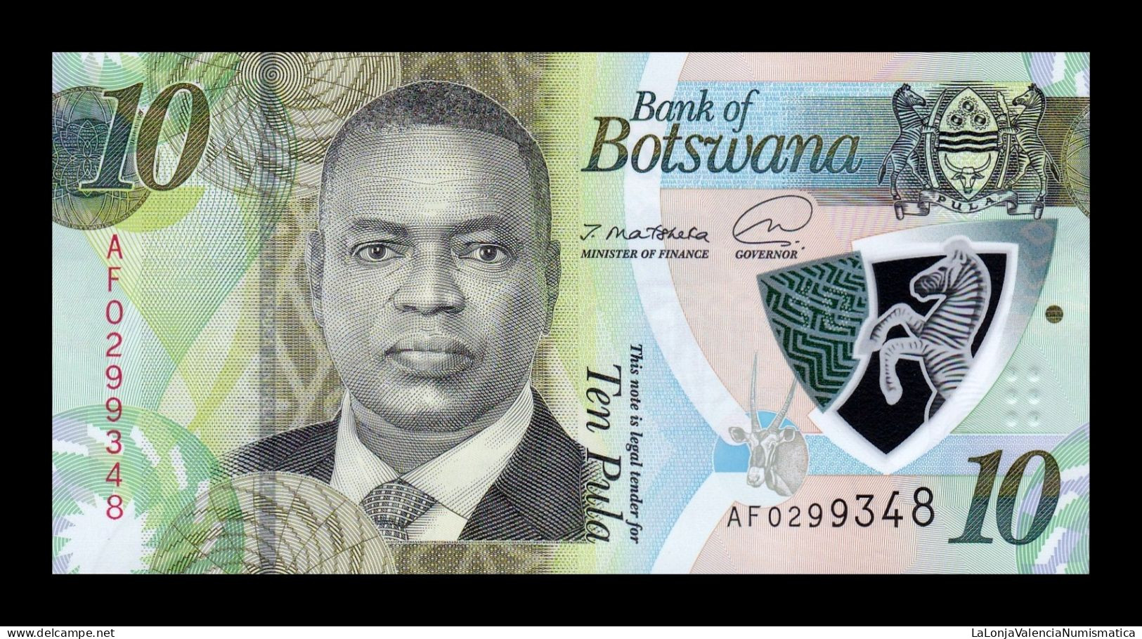 Botswana 10 Pula 2020 Pick 36b Polymer Sc Unc - Botswana