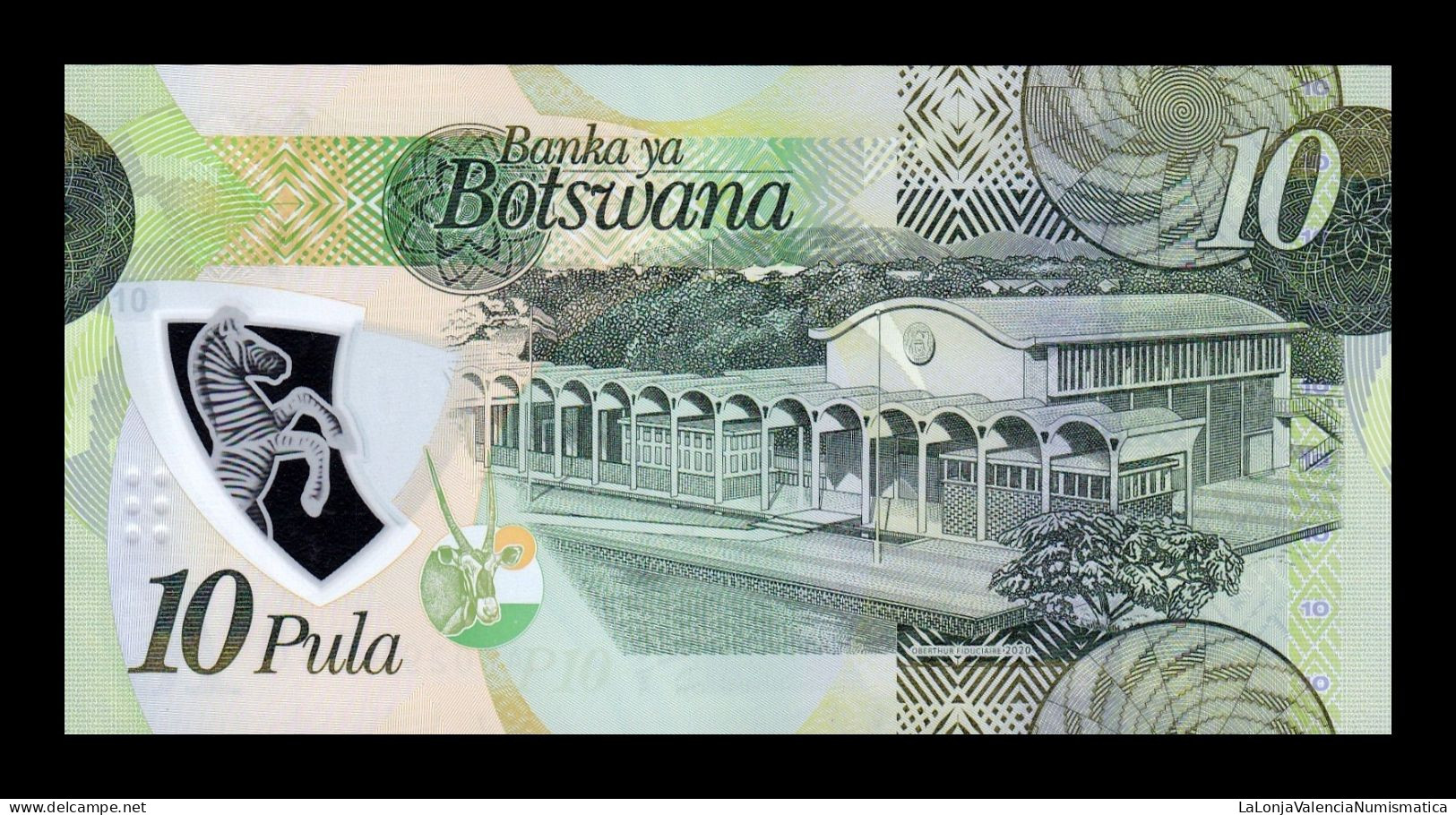 Botswana 10 Pula 2020 Pick 36b Polymer Sc Unc - Botswana