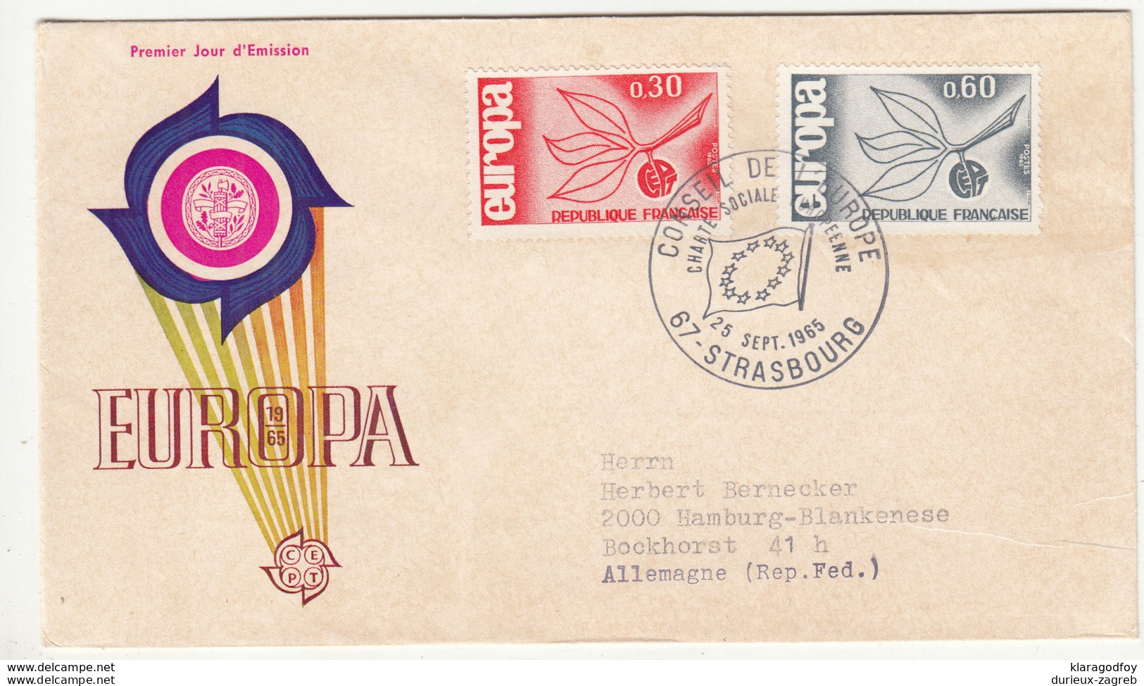 France, Europa 1965 FDC B190101 - 1965