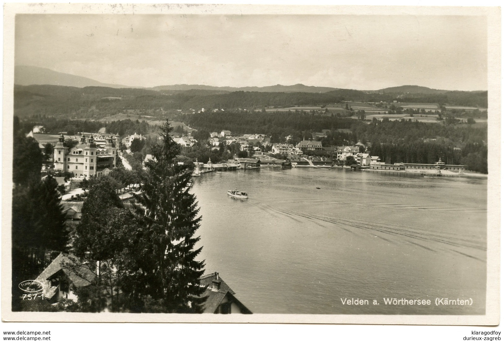 Velden Am Wörthersee Postcard Travelled 193? B180210 - Velden