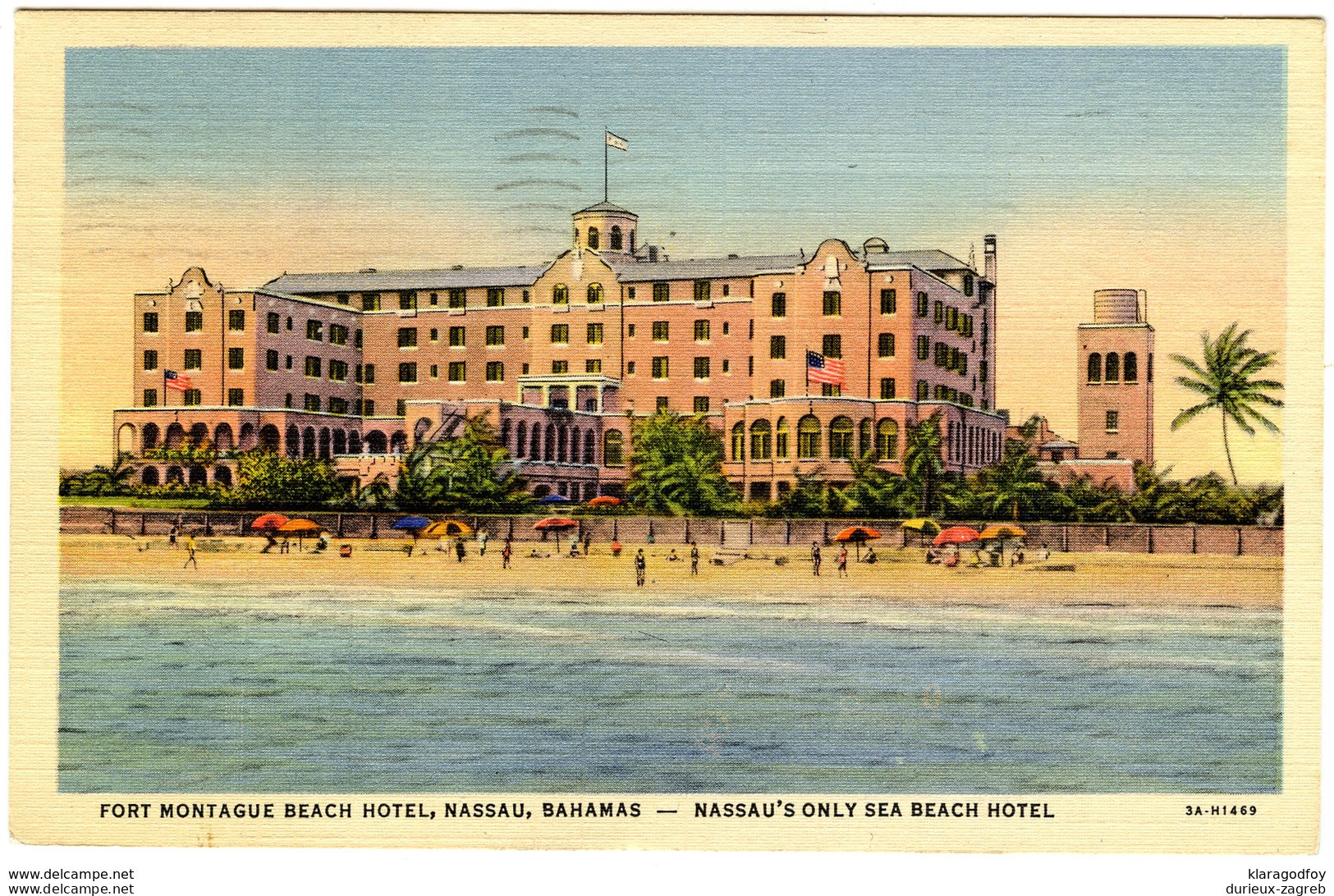 Bahamas, Nassau Fort Montague Beach Hotel Old Postcard Travelled 1949 B180320 - Bahamas