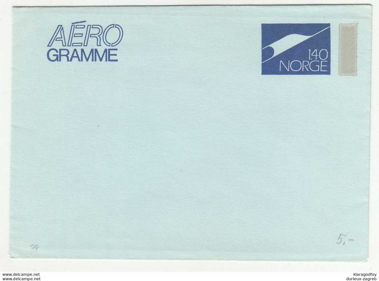 Norge, Postal Stationery Aerogramme Unused B210820 - Briefe U. Dokumente