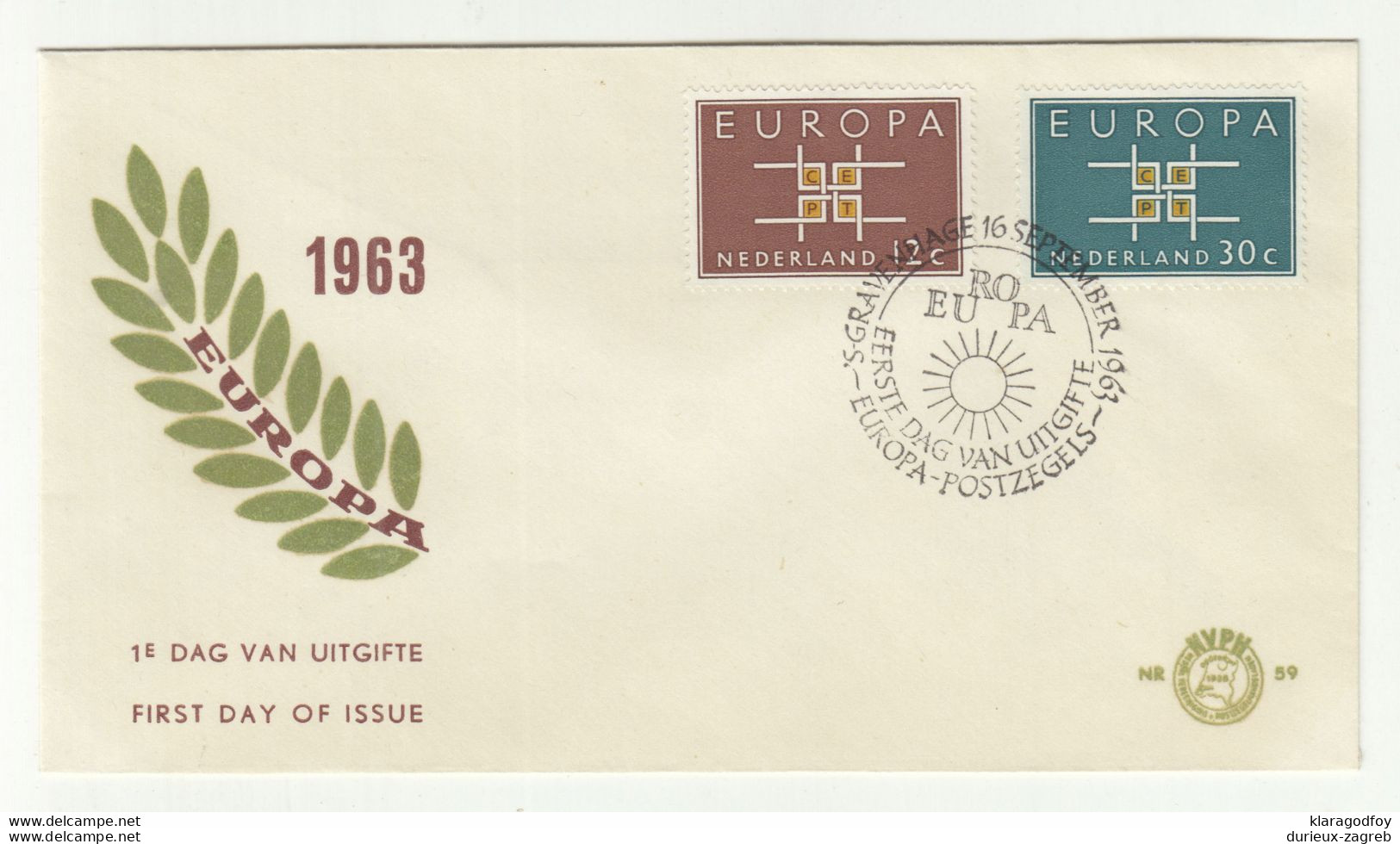 Netherlands 1963 Europa CEPT FDC 210201 - 1963
