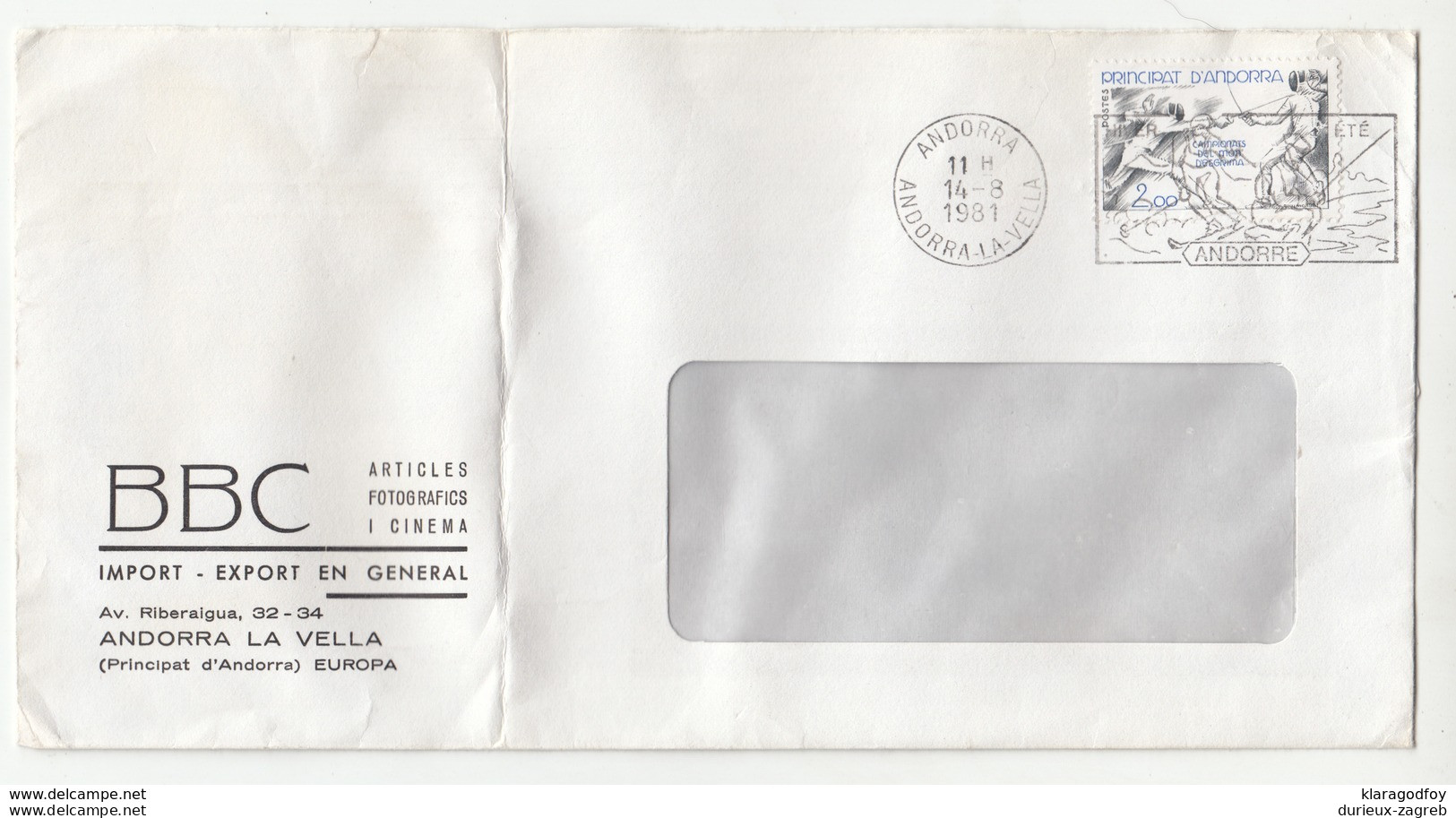 Andorre Slogan Postmark On BBC Company Letter Cover Posted 1981 B200120 - Storia Postale
