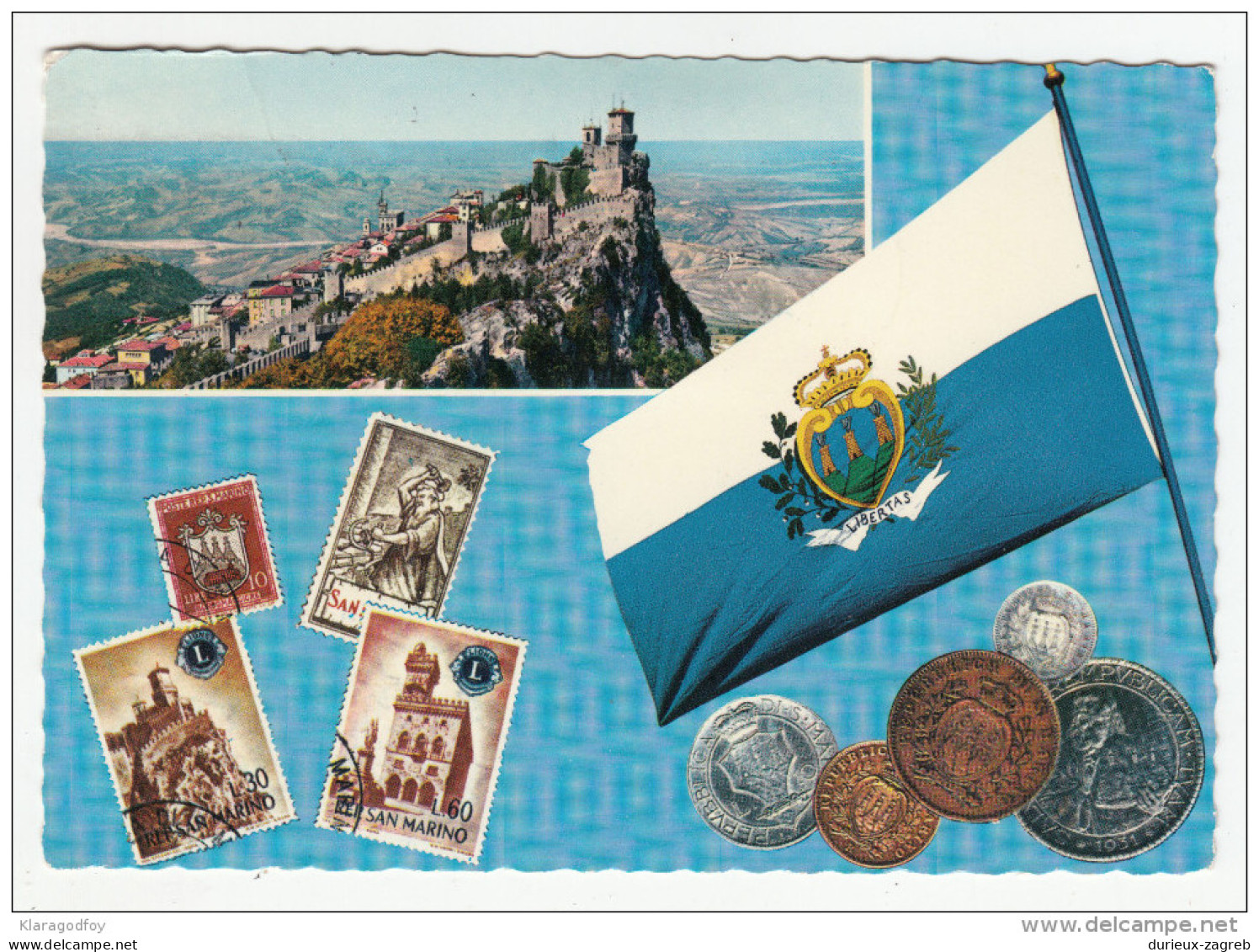 San Marino stamps on 5 travelled postcards 1966-1973 16IXB20