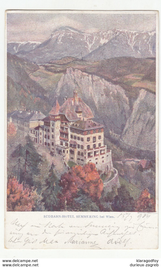 Südbahn-Hotel Semmering Old Postcard Travelled 1904 Sonnwedstein B190715 - Semmering