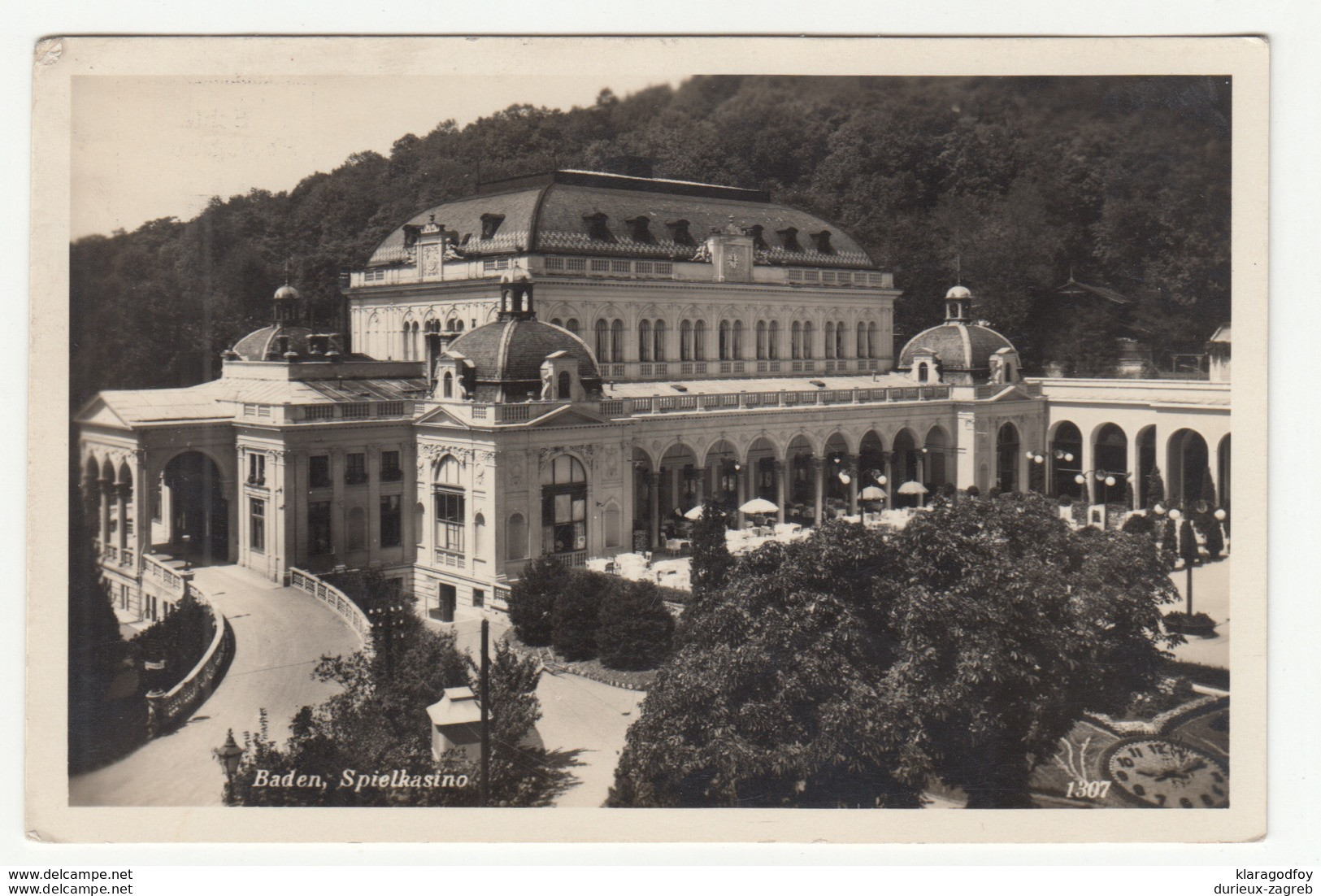 Baden Bei Wien, Spielkasino Old Postcard Travelled 1931 B181025 - Baden Bei Wien