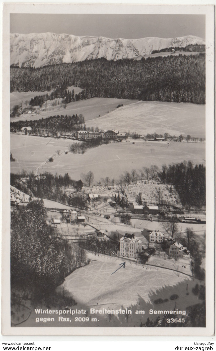 Breitenstein Am Semmering Old Postcard Travelled 1943 B170720 - Semmering