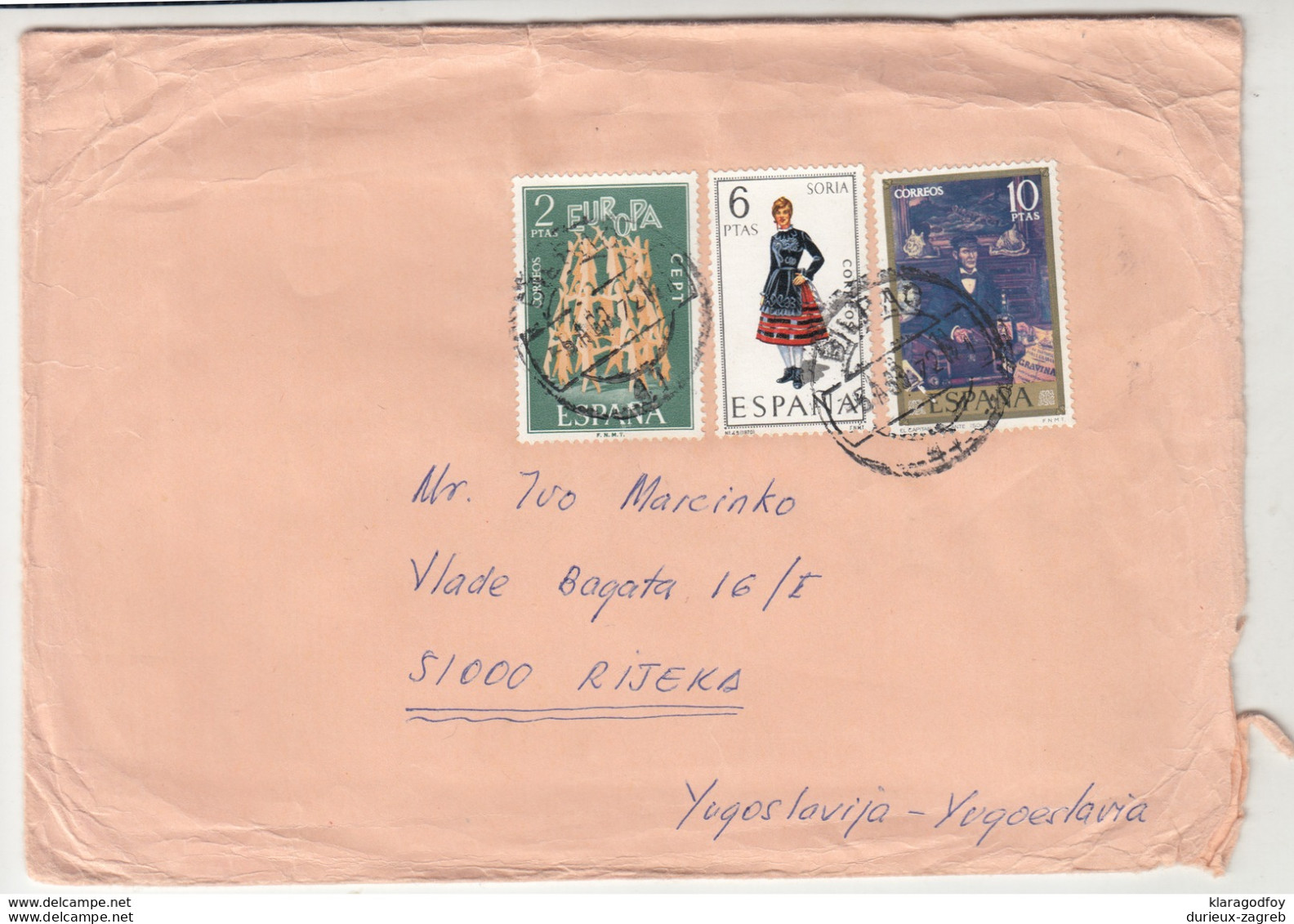 Spain Europa CEPT 1972 Stamp On Letter Cover Travelled To Yugoslavia B190320 - 1972