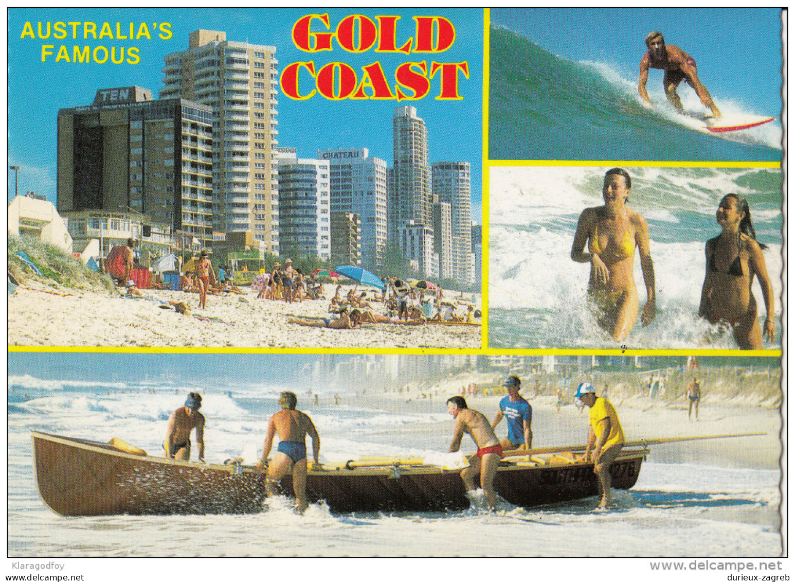 Gold Coast Old Postcard Travelled 1985 Bb151030 - Rockhampton