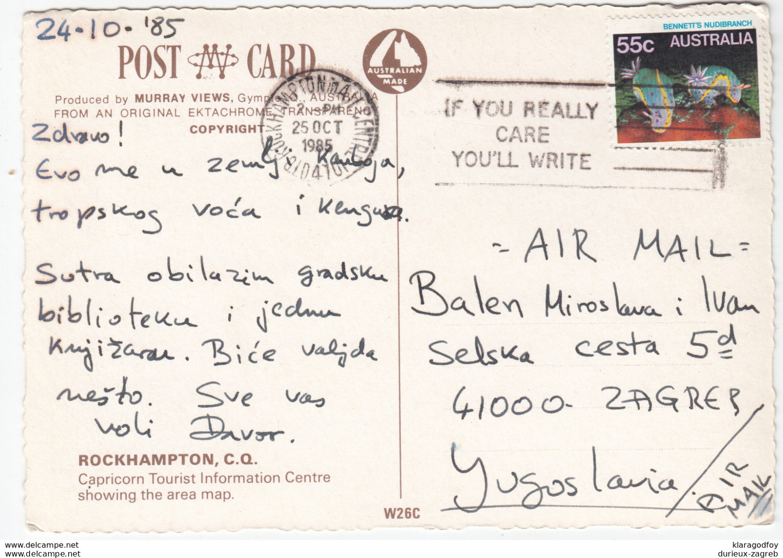 Rockhampton Old Postcard Travelled 1985 Bb151030 - Rockhampton
