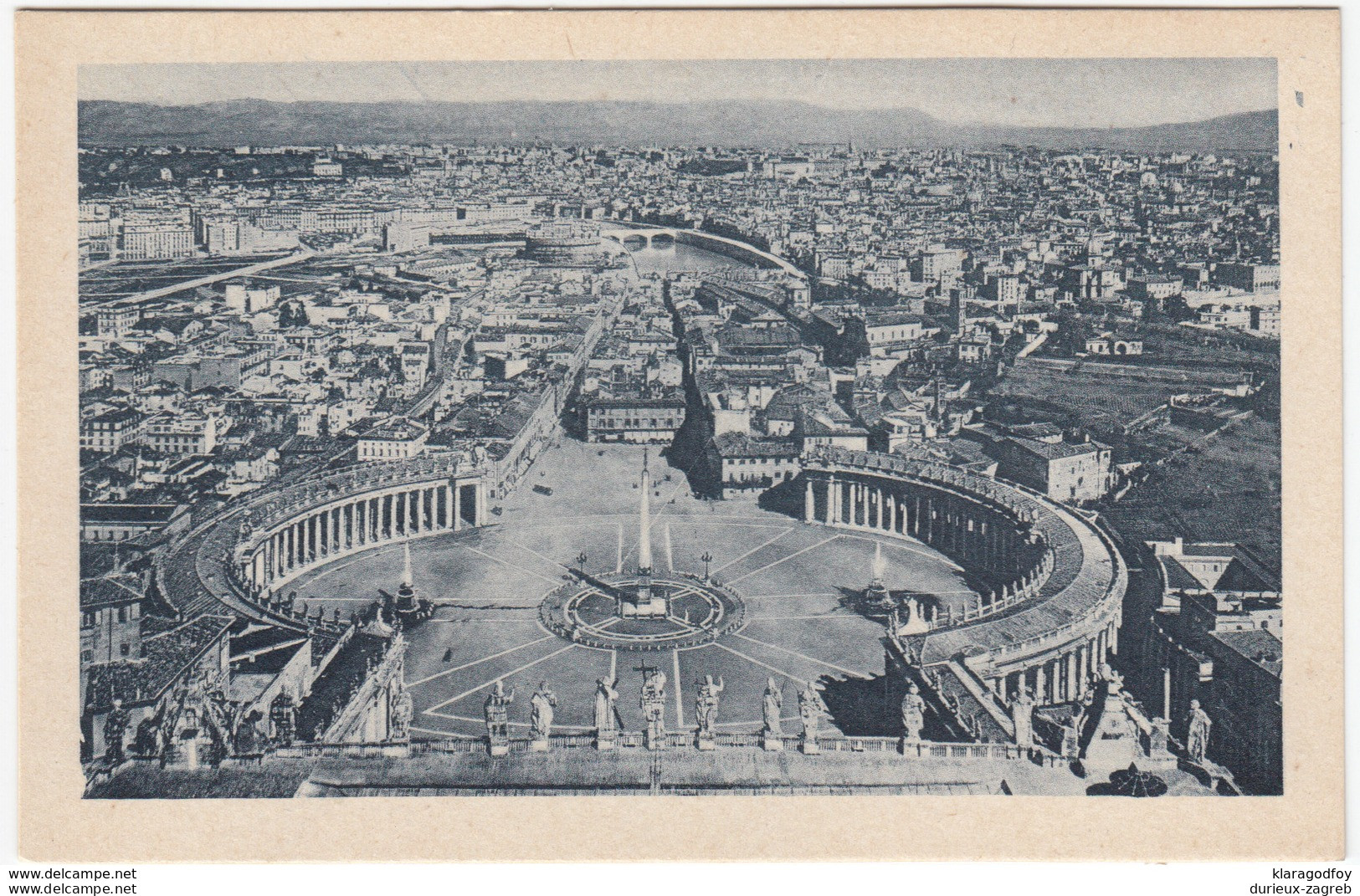 Rome, Panorama Dalla Cupola Di S. Pietro Old Postcard Unused B170320 - Panoramische Zichten, Meerdere Zichten