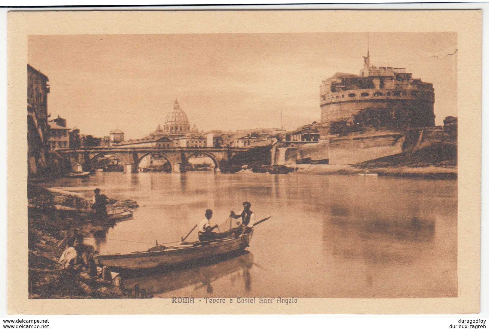 Roma, Tiber And Castel Sant'Angelo Old Postcard Unused B170320 - Castel Sant'Angelo