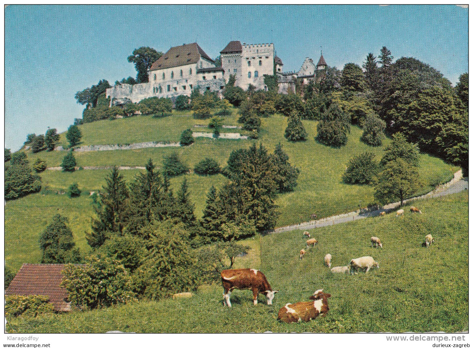 Lenzburg Castle Old Postcard Written On The Back Not Travelled 1968 Bb151030 - Lenzburg