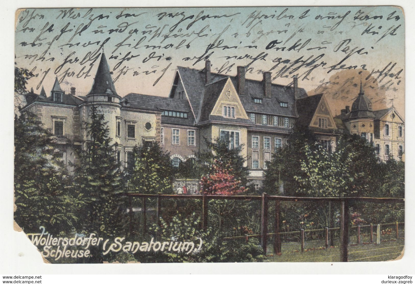 Woltersdorfer Schleuse (Sanatorium) Old Postcard Posted 1914 PT200605 - Woltersdorf