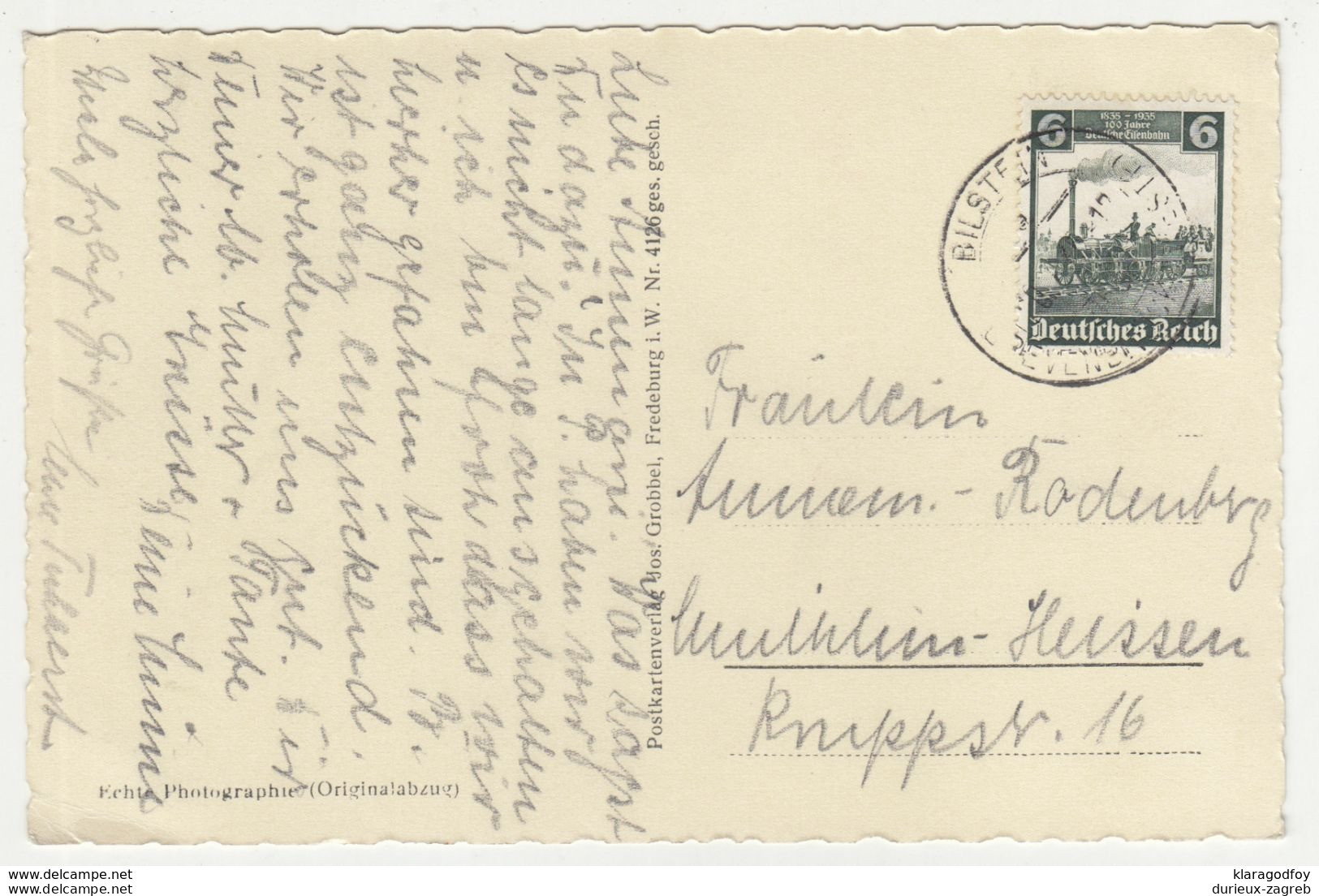 Bielstein (Sauerland) Old Postcard Posted 193? PT200605 - Lennestadt