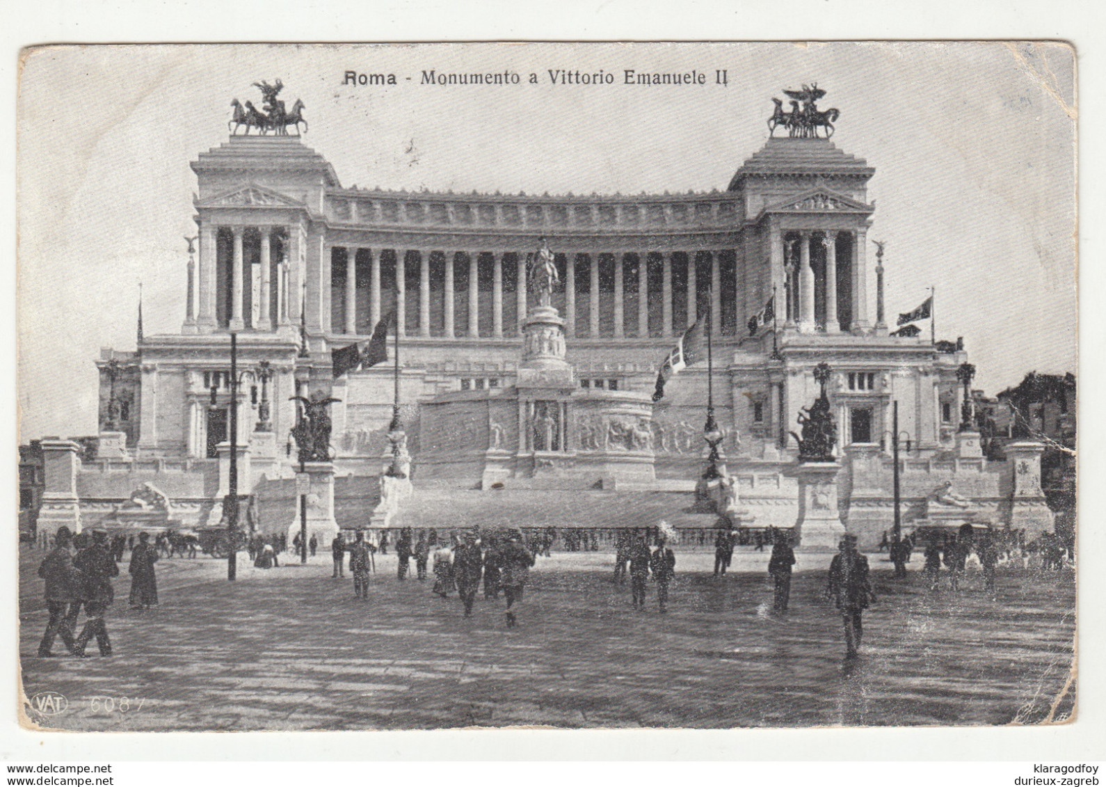 Roma, Monumento A Vittorio Emanuele II Old Postcard Posted 1912 B200405 - Altare Della Patria