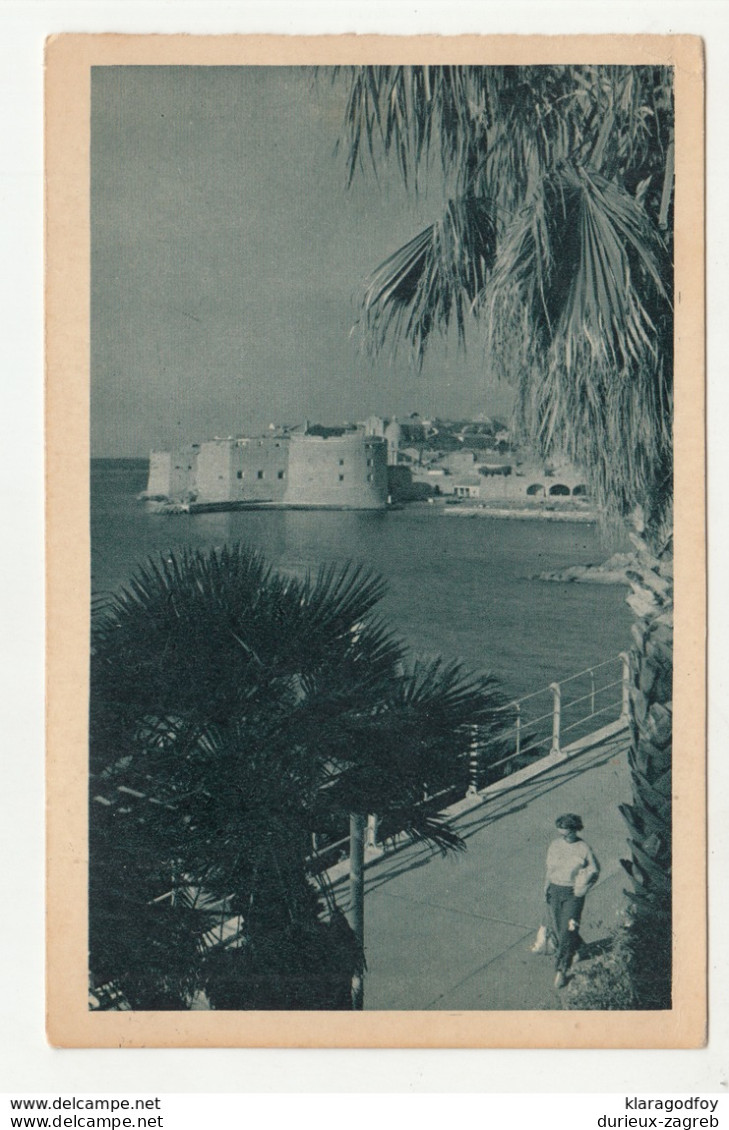 Red Cross 1952 Postal Tax Stamp On Postcard Dubrovnik Posted B200401 - Liefdadigheid