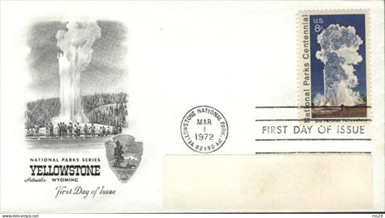 USA National Parks Cover  Yellowstone  Artmaster FDC - Géographie