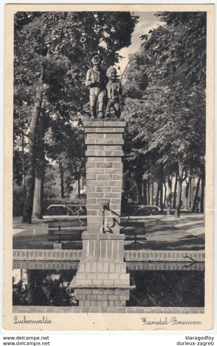 Luckenwalde, Kariedel-Brunnen Old Postcard Travelled 1942 Luckenwalde Pmk B180725 - Luckenwalde