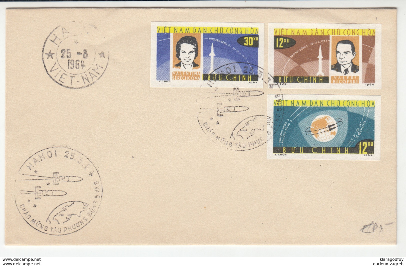 Vietnam, Vostok 5 & 6 FDC Hanoi 1964 B180725 - Asie