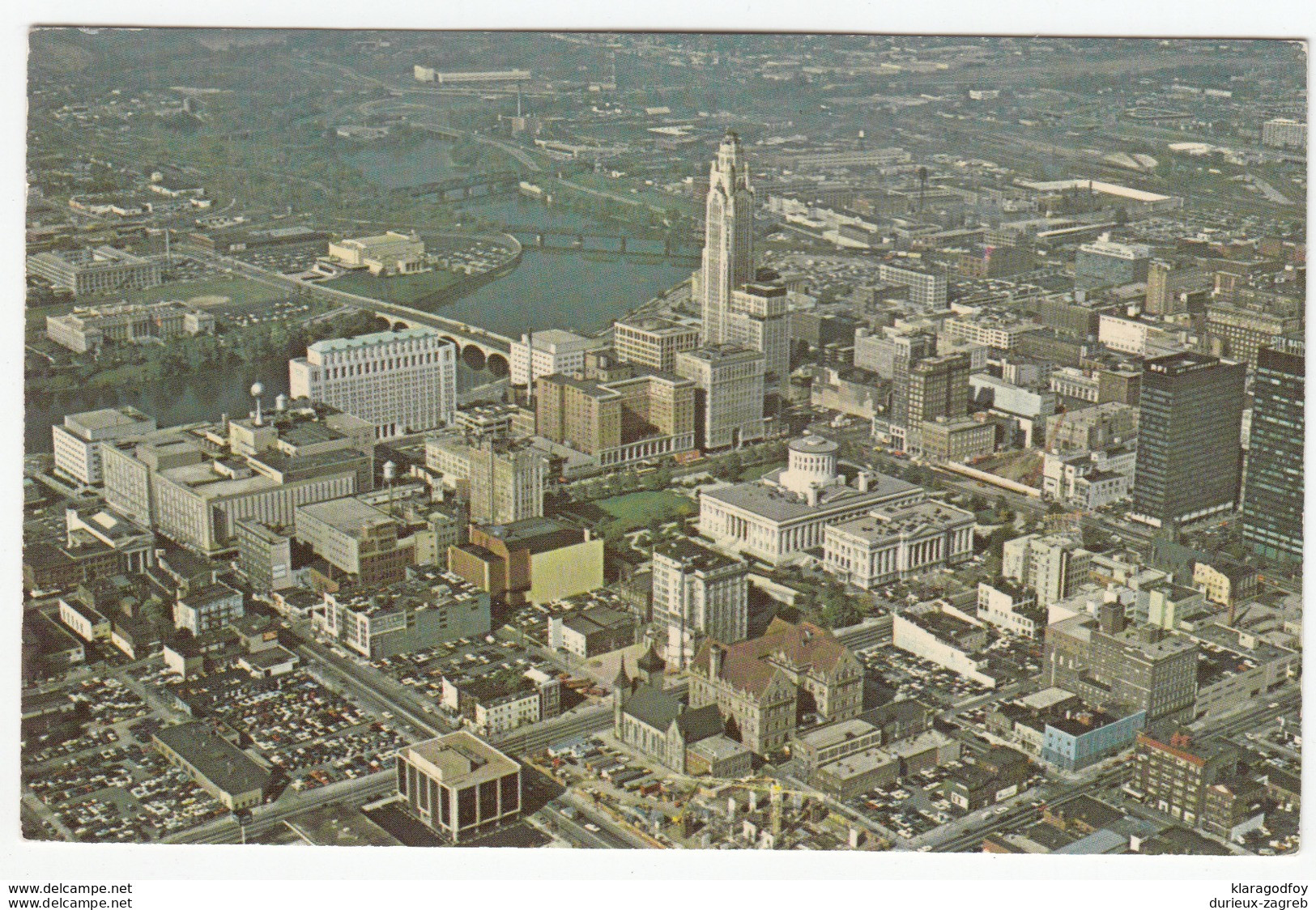 Downtown Columbus With Ohio Statehouse Postcard Travelled 1972 B171010 - Columbus