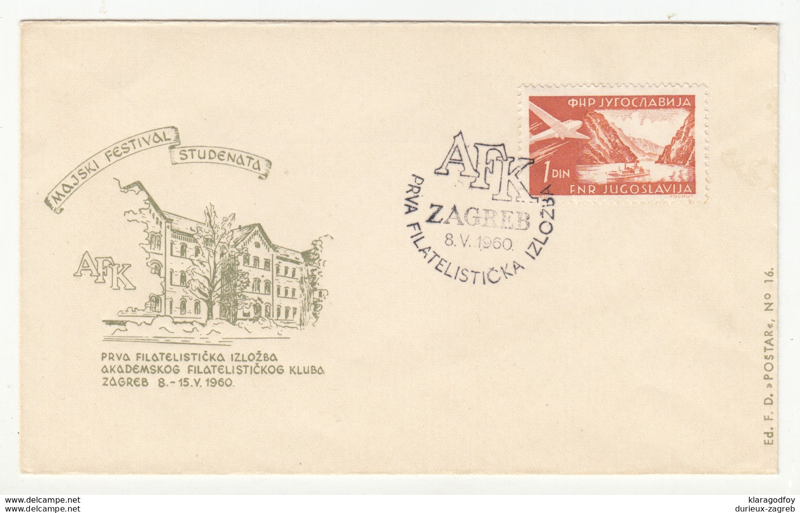 Yugoslavia 1960 Academic Philatelic Society Philatelic Exhibition Special Cover And Postmark B180508 - Briefe U. Dokumente