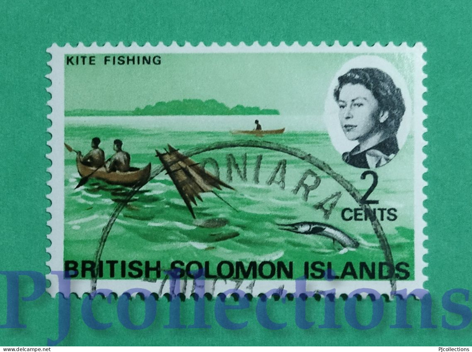 S441 - BRITISH SOLOMON ISLANDS 1968 KITE FISHING 2c USATO - USED - Salomonen (...-1978)