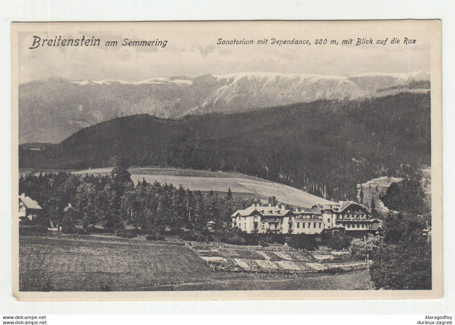 Breitenstein Am Semmering Old Postcard Posted 1928 To Zagreb B210310 - Semmering