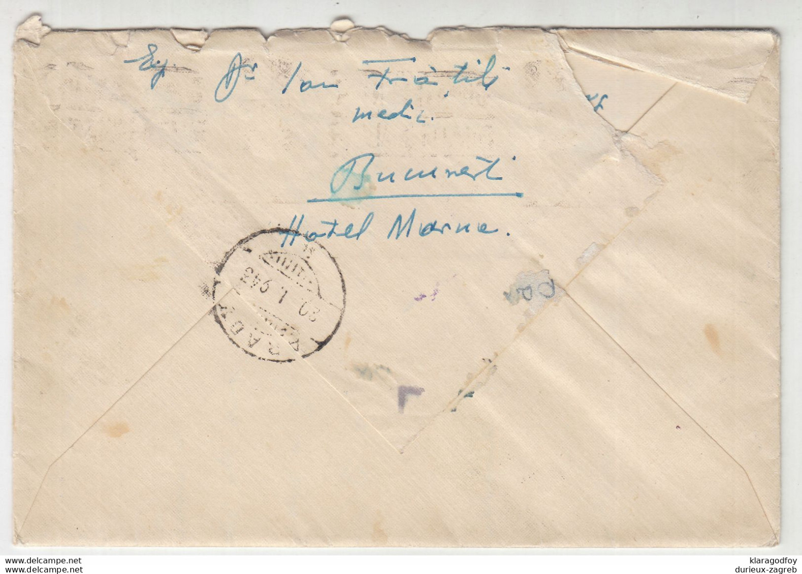 Romania WWII Bucuresti Censored Letter Posted 1943 Bucuresti To Arad B210310 - Lettres 2ème Guerre Mondiale