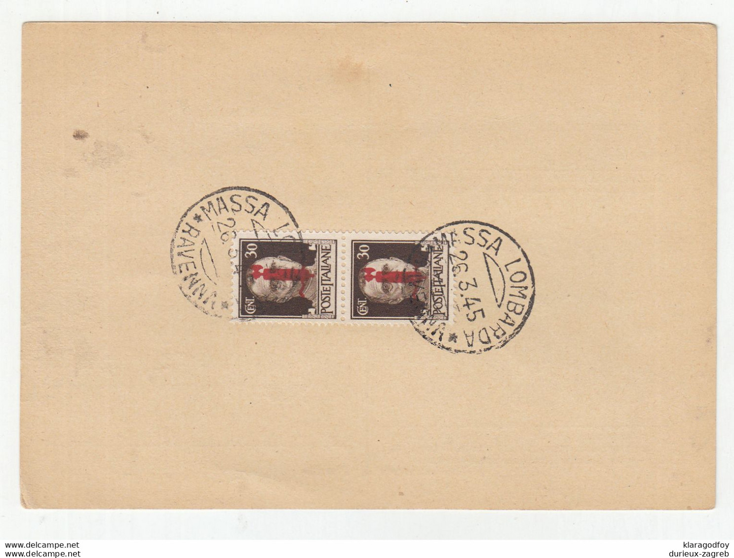 Italy/RSI 16 German feldpost postcards with Massa Lombarda 26.3.45. postmarked stamps on the back  not posted