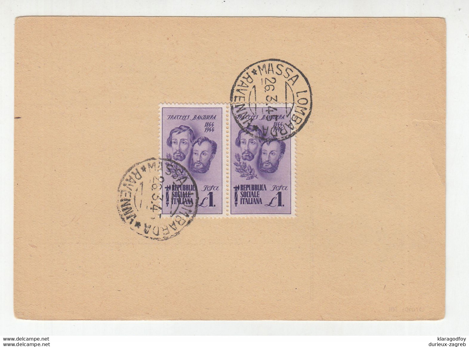 Italy/RSI 16 German feldpost postcards with Massa Lombarda 26.3.45. postmarked stamps on the back  not posted