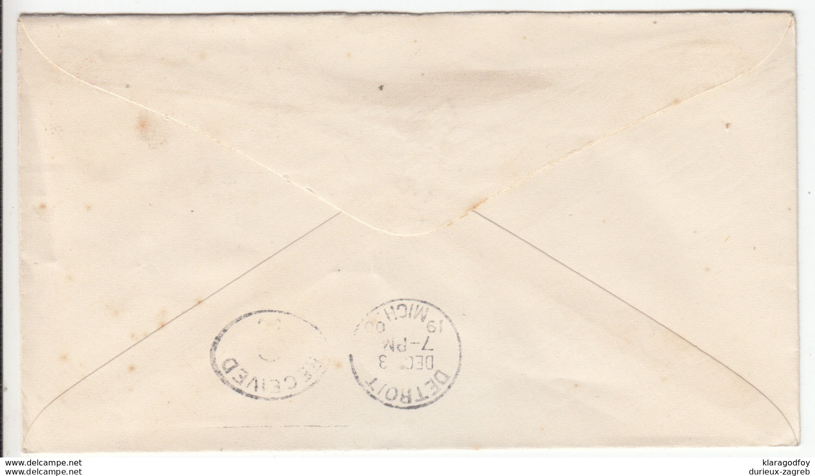 USA, New Haven Banking Co. Postal Stationery Letter Cover Travelled 1900 New Haven To Detroit B180122 - ...-1900