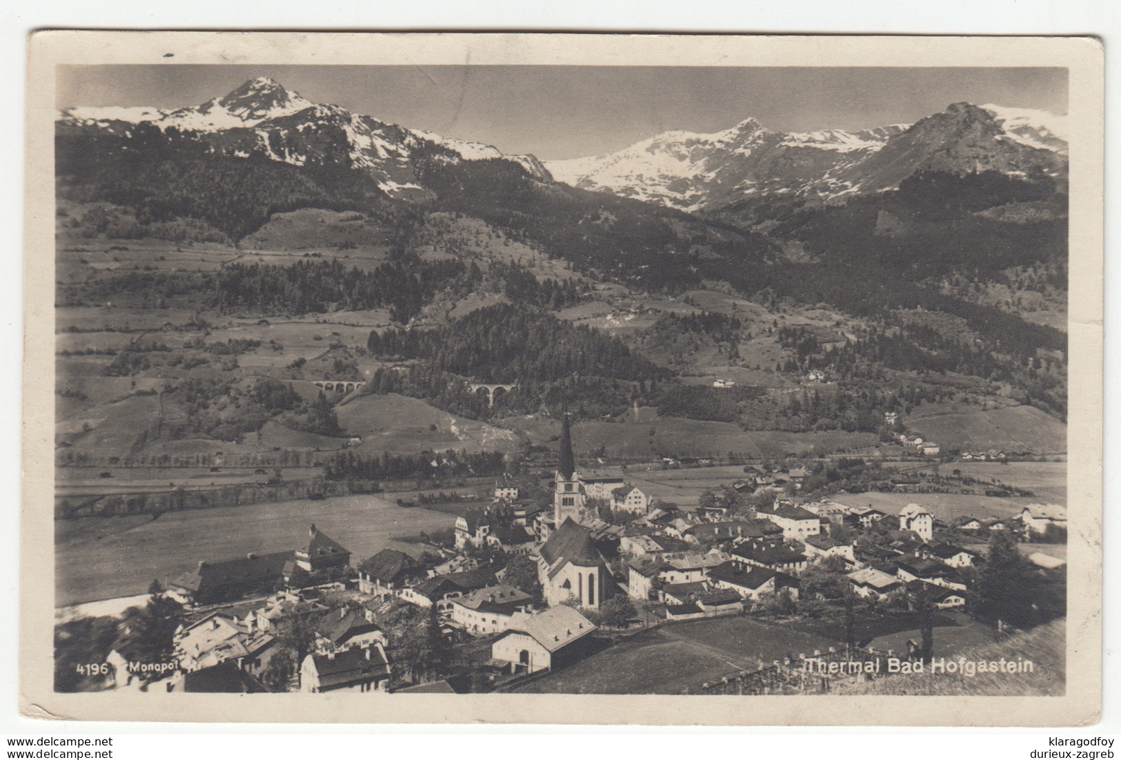 Bad Hofgastein Old Postcard 1924 Not Travelled B170605 - Bad Hofgastein